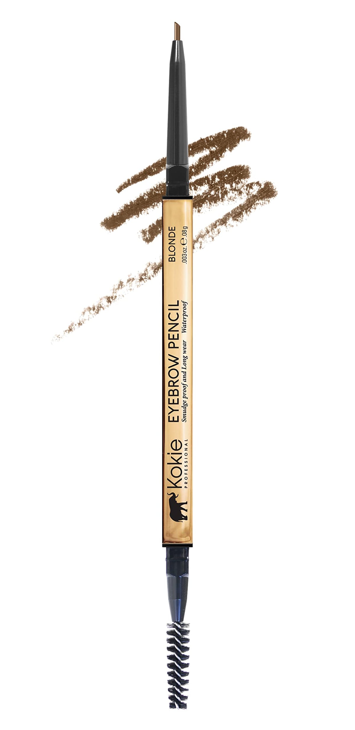 Kokie Blonde GB263 front view showing slim retractable pencil for precise brows