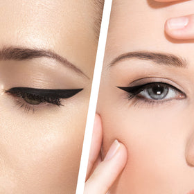 kokie eyeliner applied winged look demonstrating longwear hold