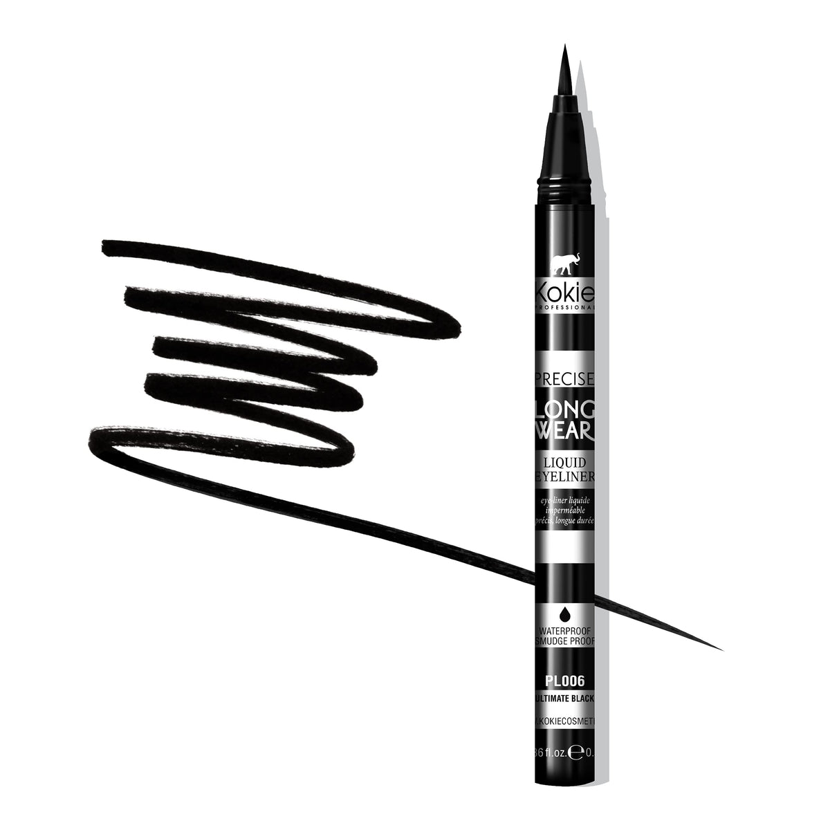 kokie eyeliner fine felt tip close-up for precise application