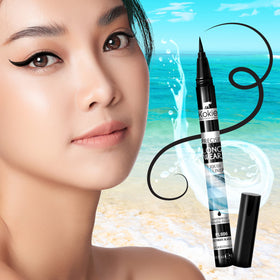 kokie eyeliner scale next to coin showing compact travel-friendly size