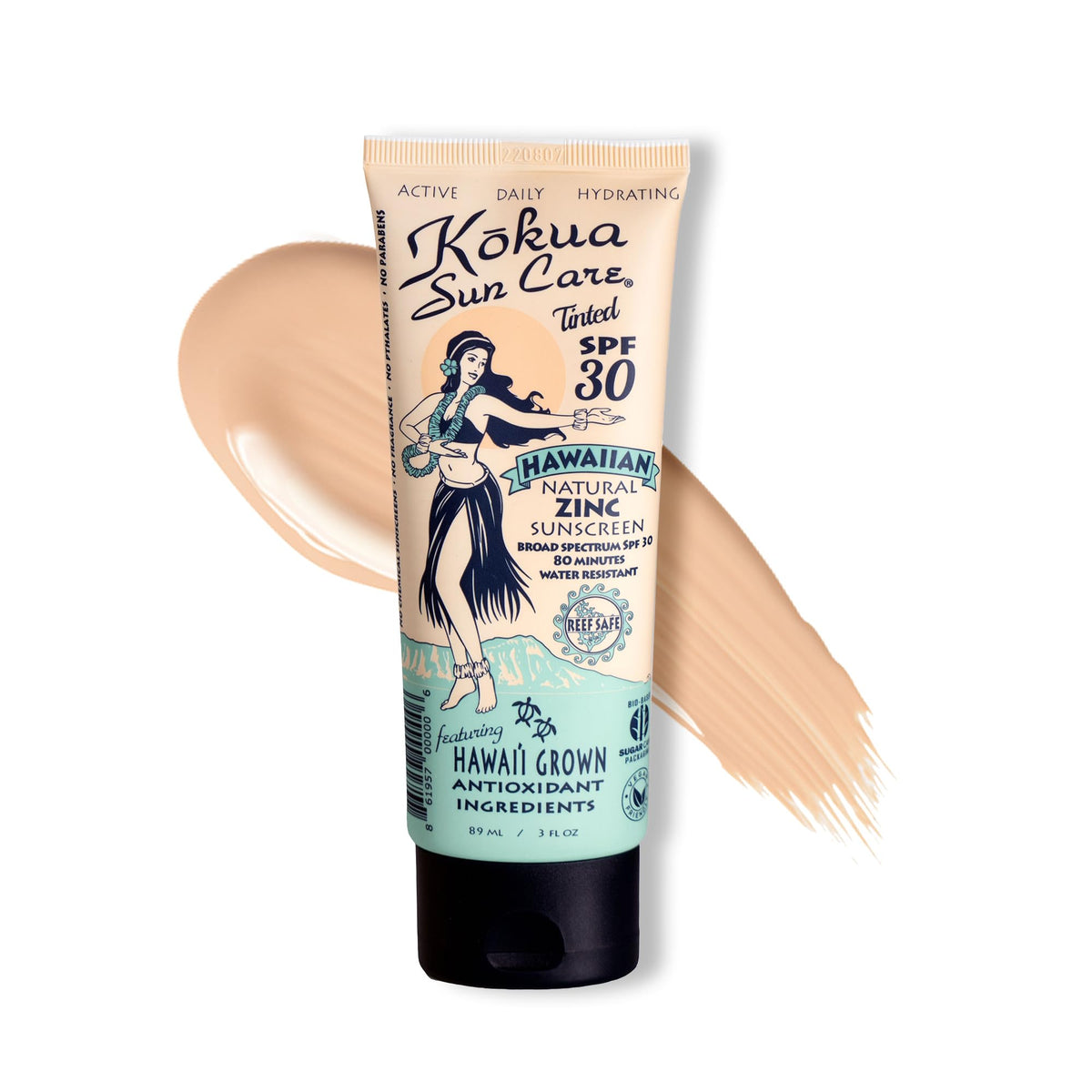Kokua Sun Care front packaging showing SPF 30 and tinted mineral protection benefit