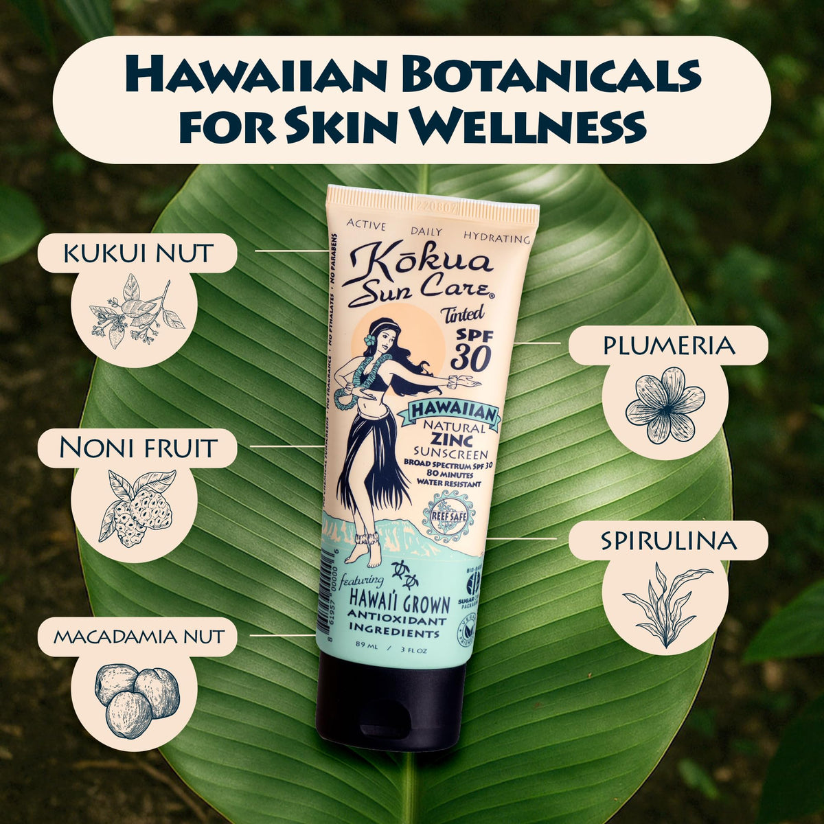 Kokua Sun Care texture close-up displaying smooth tint and easy blending benefit