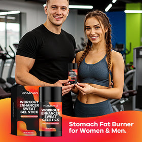 Komoko in a gym lifestyle scene promoting enhanced workouts and warmer muscles