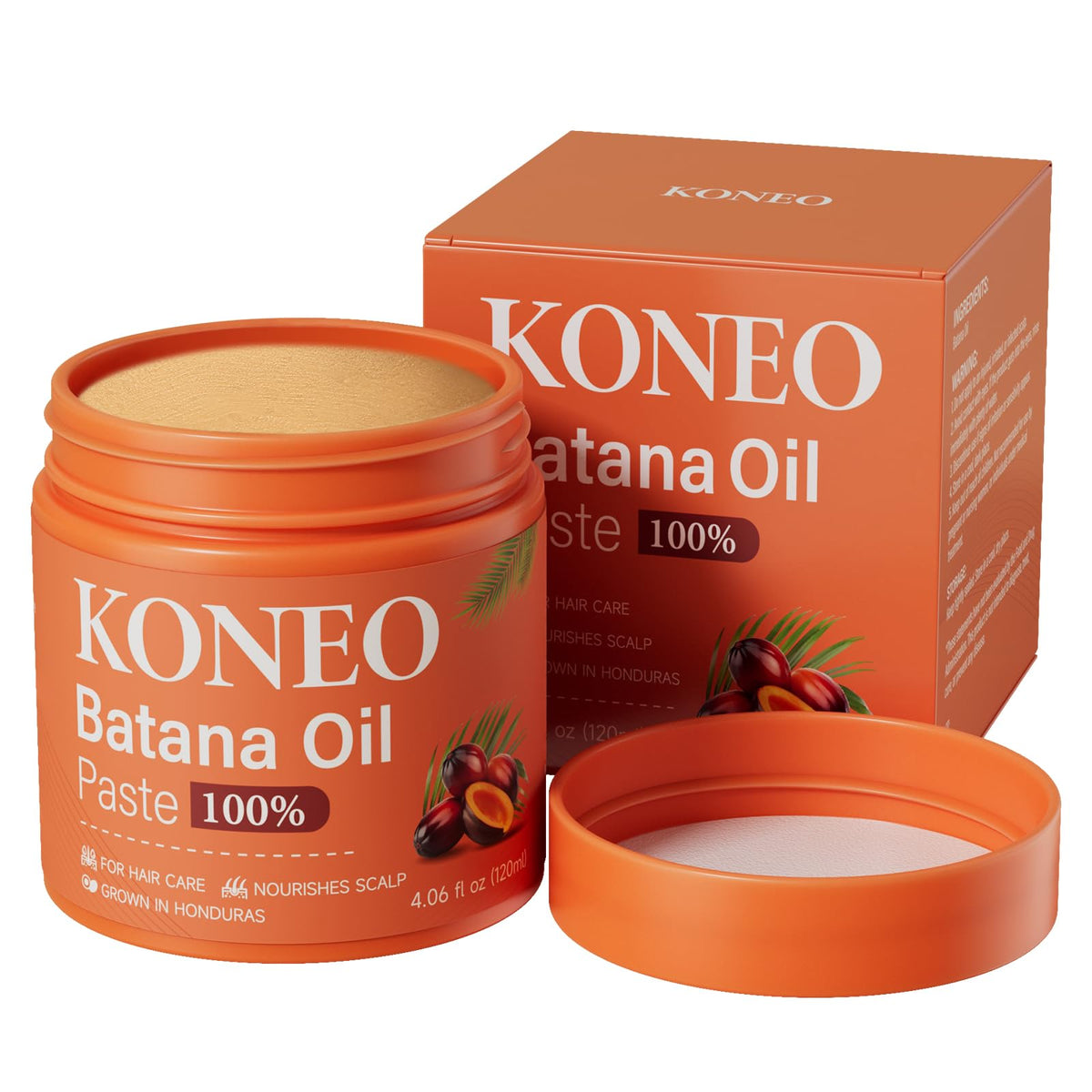KONEO jar staged on bathroom shelf to suggest everyday routine and natural hair care benefits
