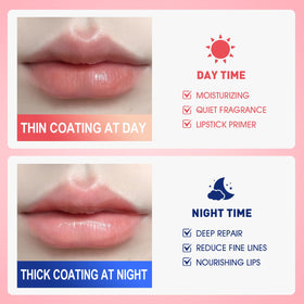 KONEUK applied to lips displaying smooth finish and overnight hydration benefit