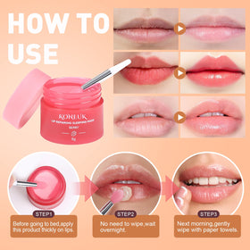 KONEUK application on lips demonstrating smooth coverage and overnight care