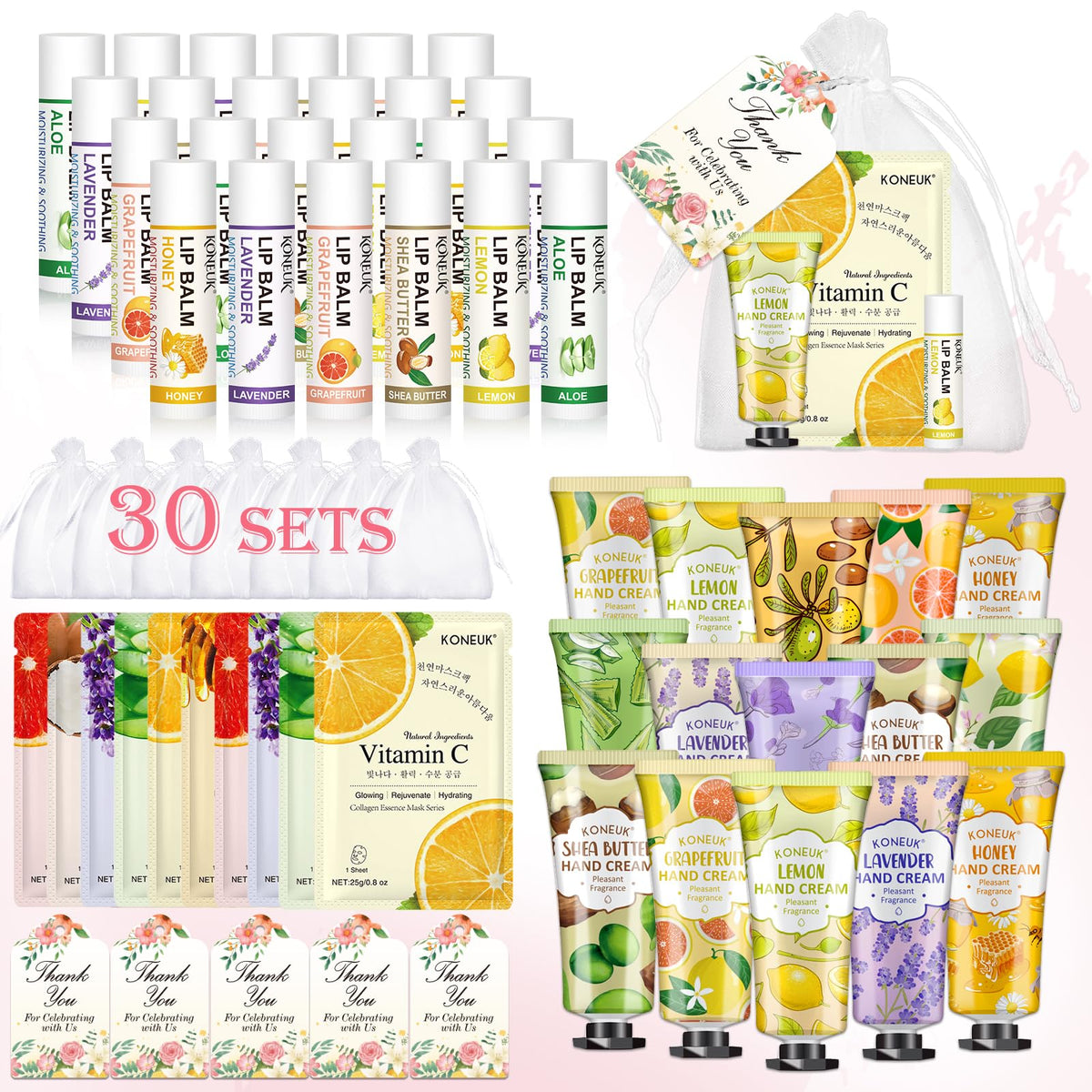 KONEUK front packaging showing full 30-pack kit and components for quick gifting