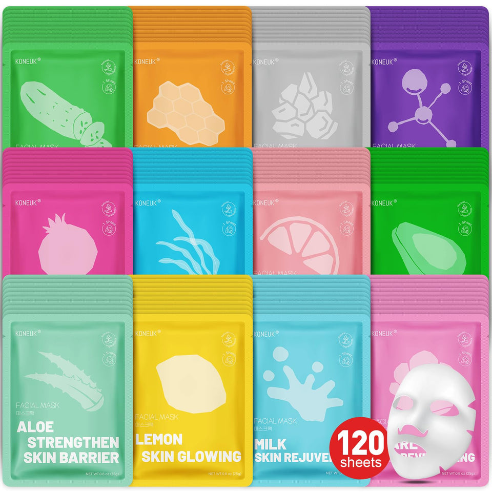 KONEUK front packaging showing full 120-pack and colorful variety for easy selection