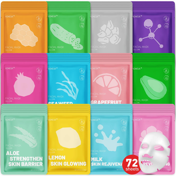 KONEUK front packaging showing 72-pack and colorful labels for easy selection