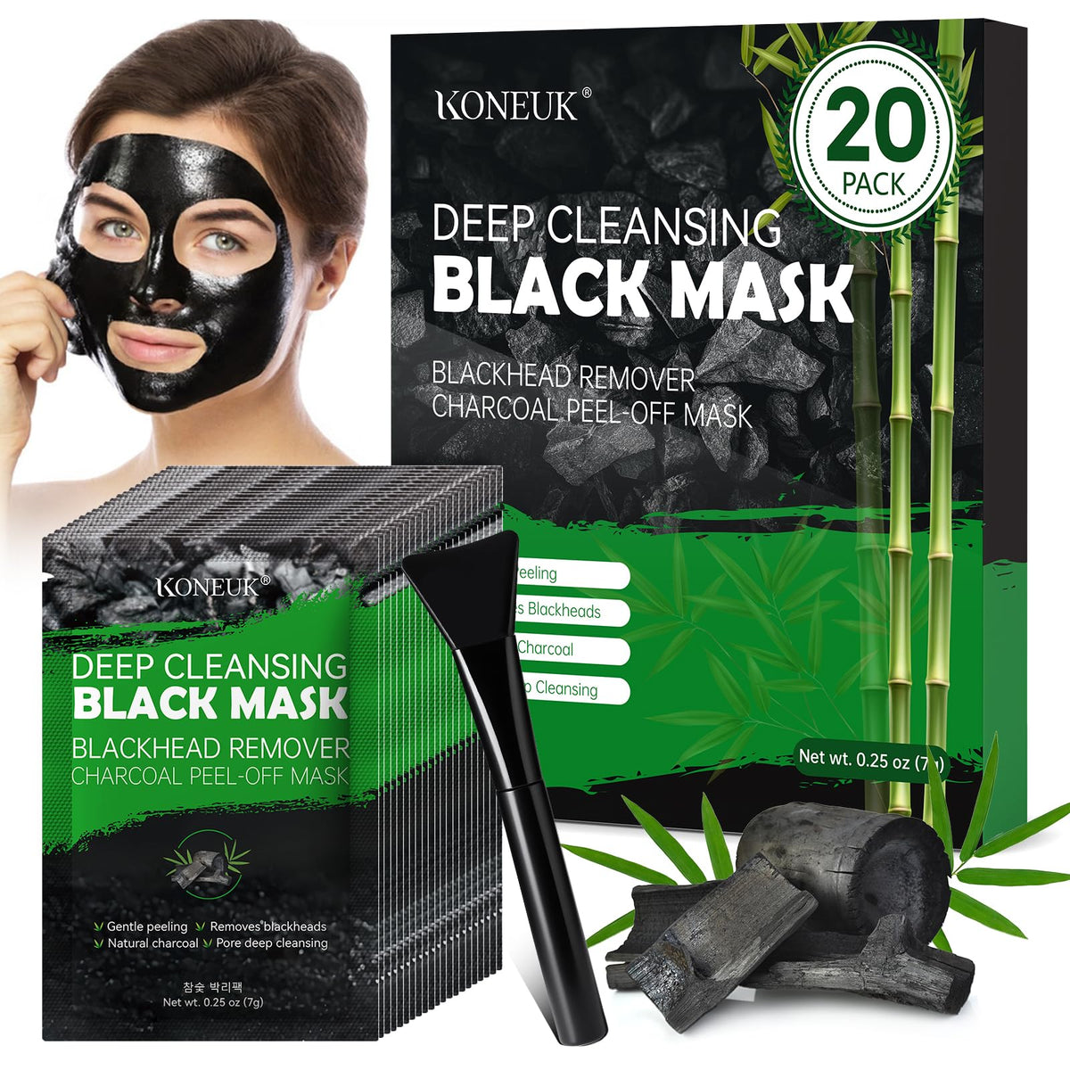 KONEUK front packaging showing 20 sachets for convenient cleansing