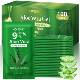 KONEUK front display of 100 aloe sachets for easy bulk hydration