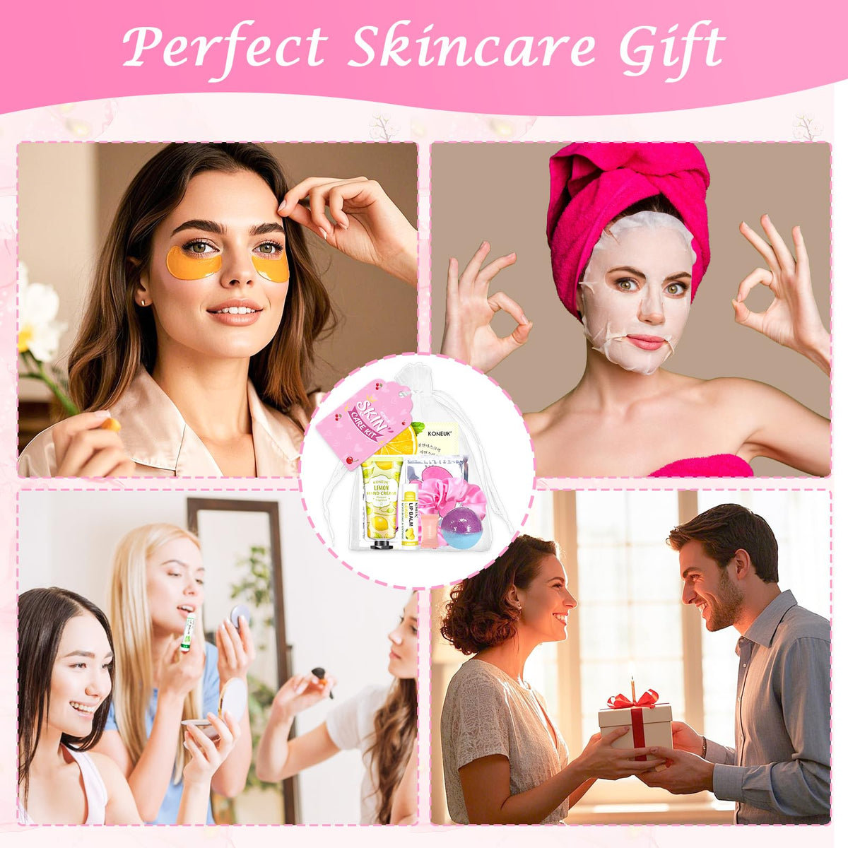 KONEUK hand cream and lip balm grouping displayed for quick moisturizing benefits