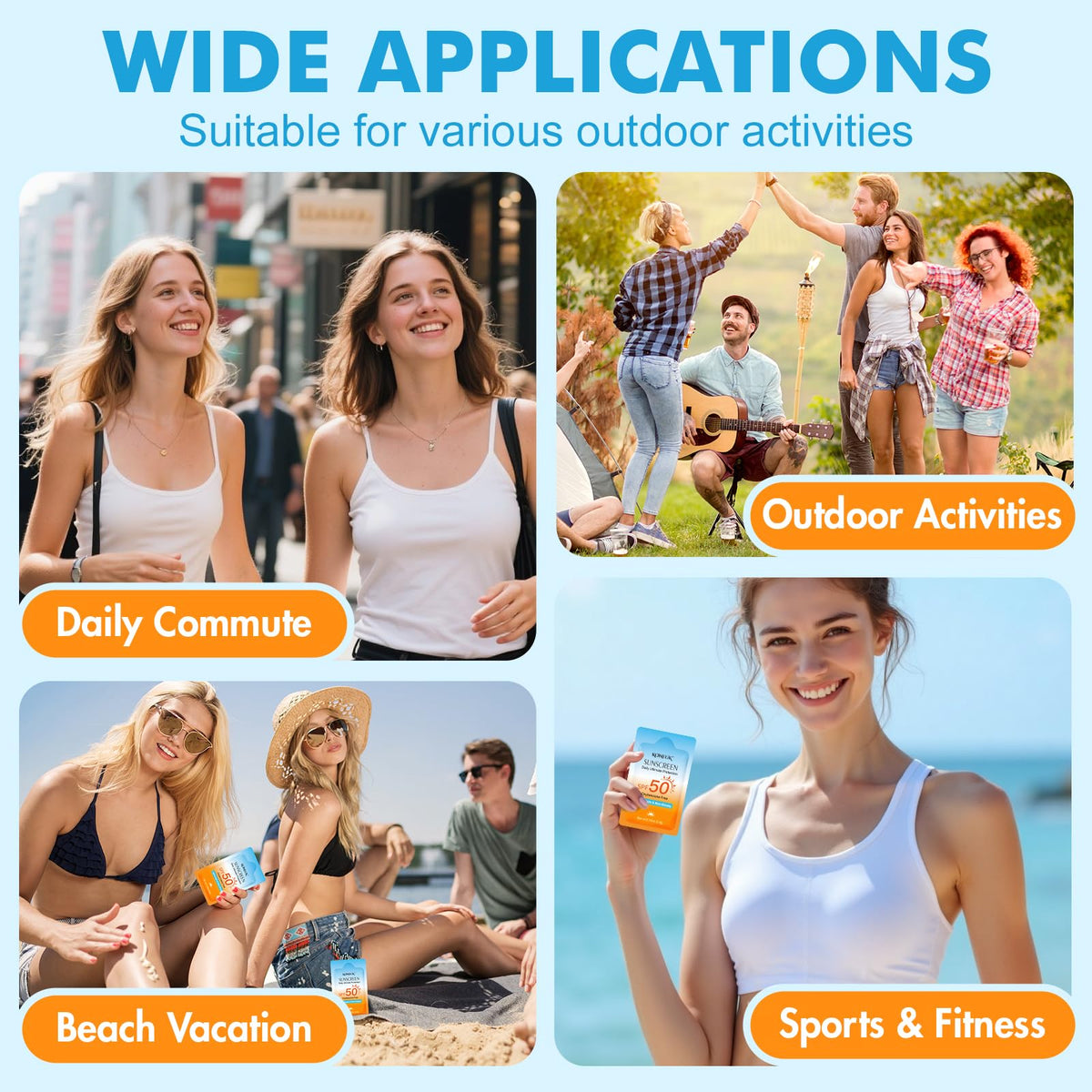 KONEUK lifestyle hiking use with sachet in pocket for on-the-go reapplication