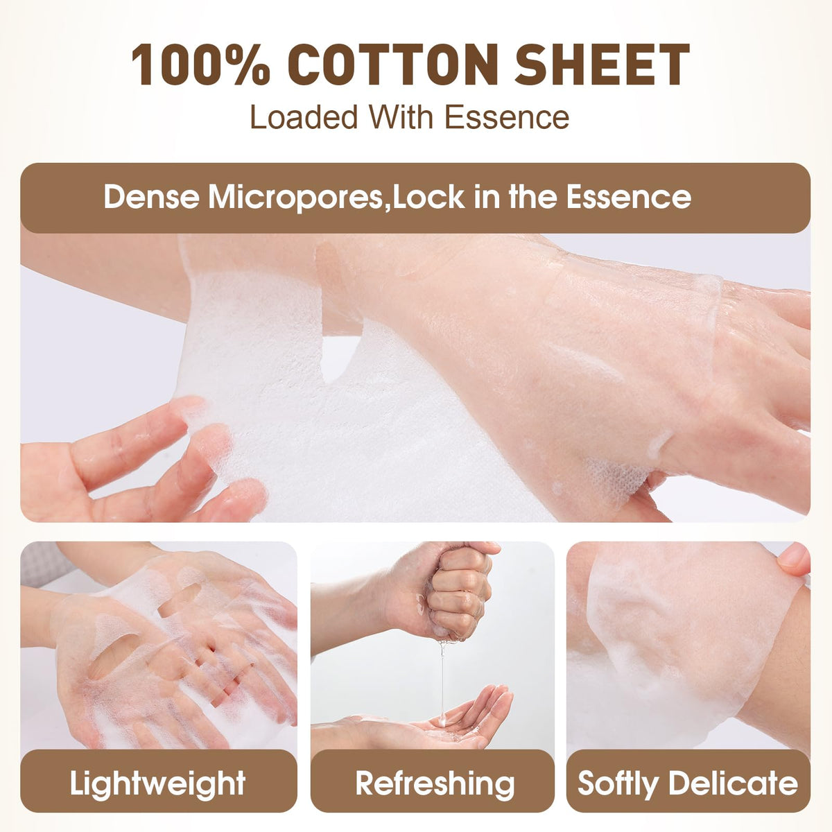 KONEUK mask applied on model demonstrating easy fit and immediate soothing benefit