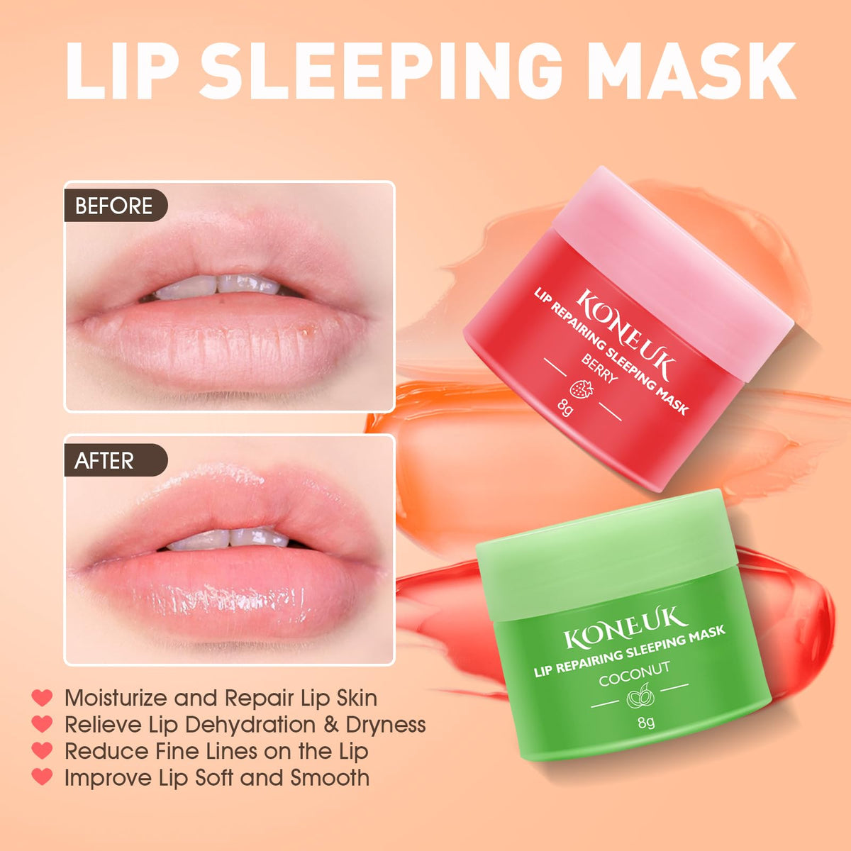 KONEUK open jar close-up revealing creamy texture that hydrates lips