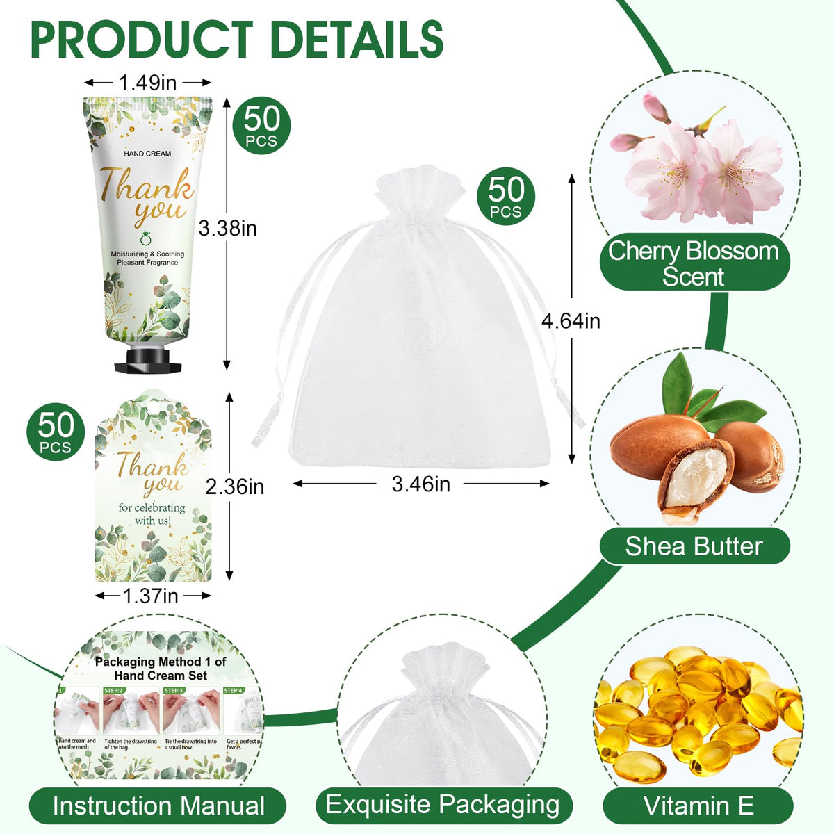 KONEUK organza bag open with hand cream inside for elegant gifting benefits