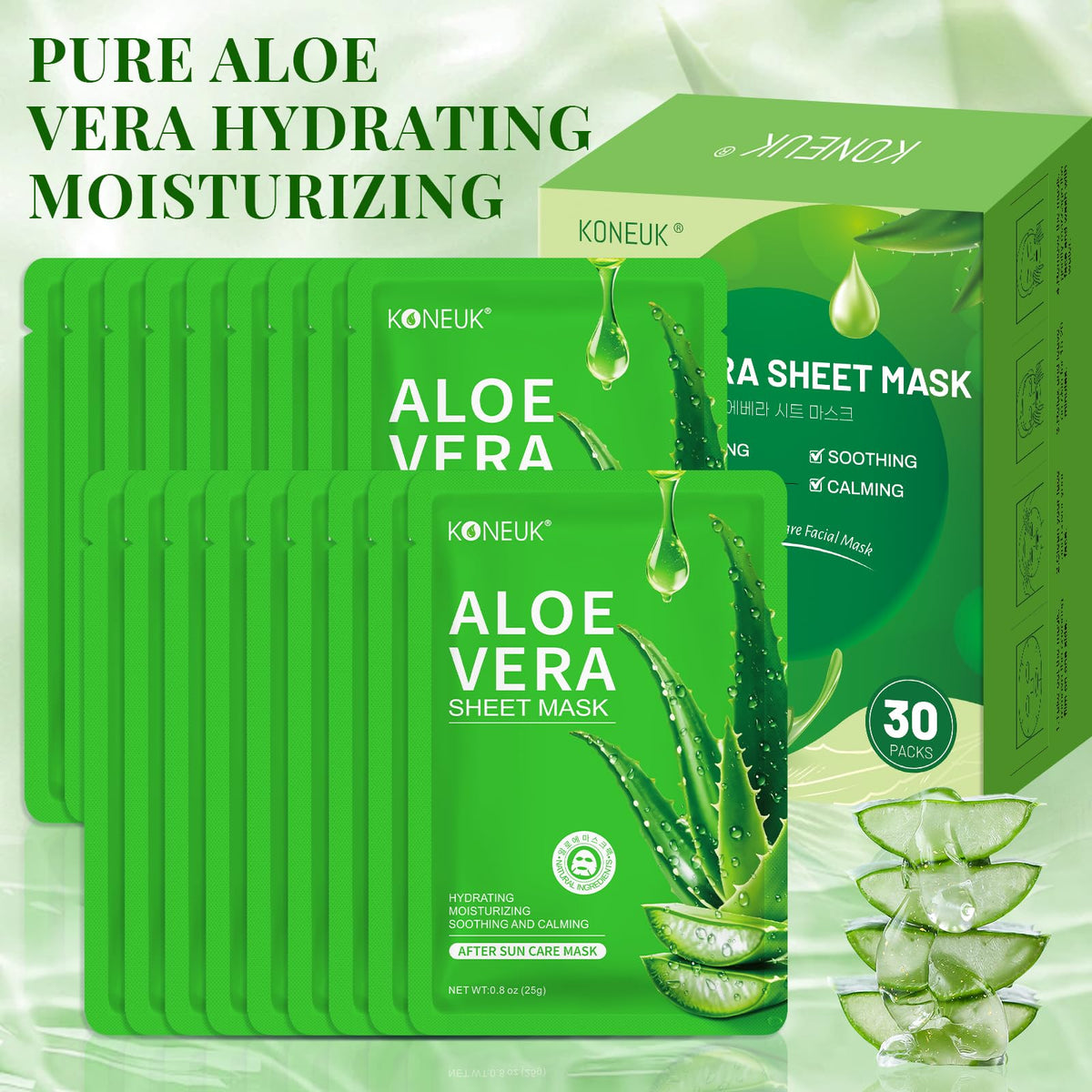 KONEUK packaging label and ingredients list highlighting aloe extract