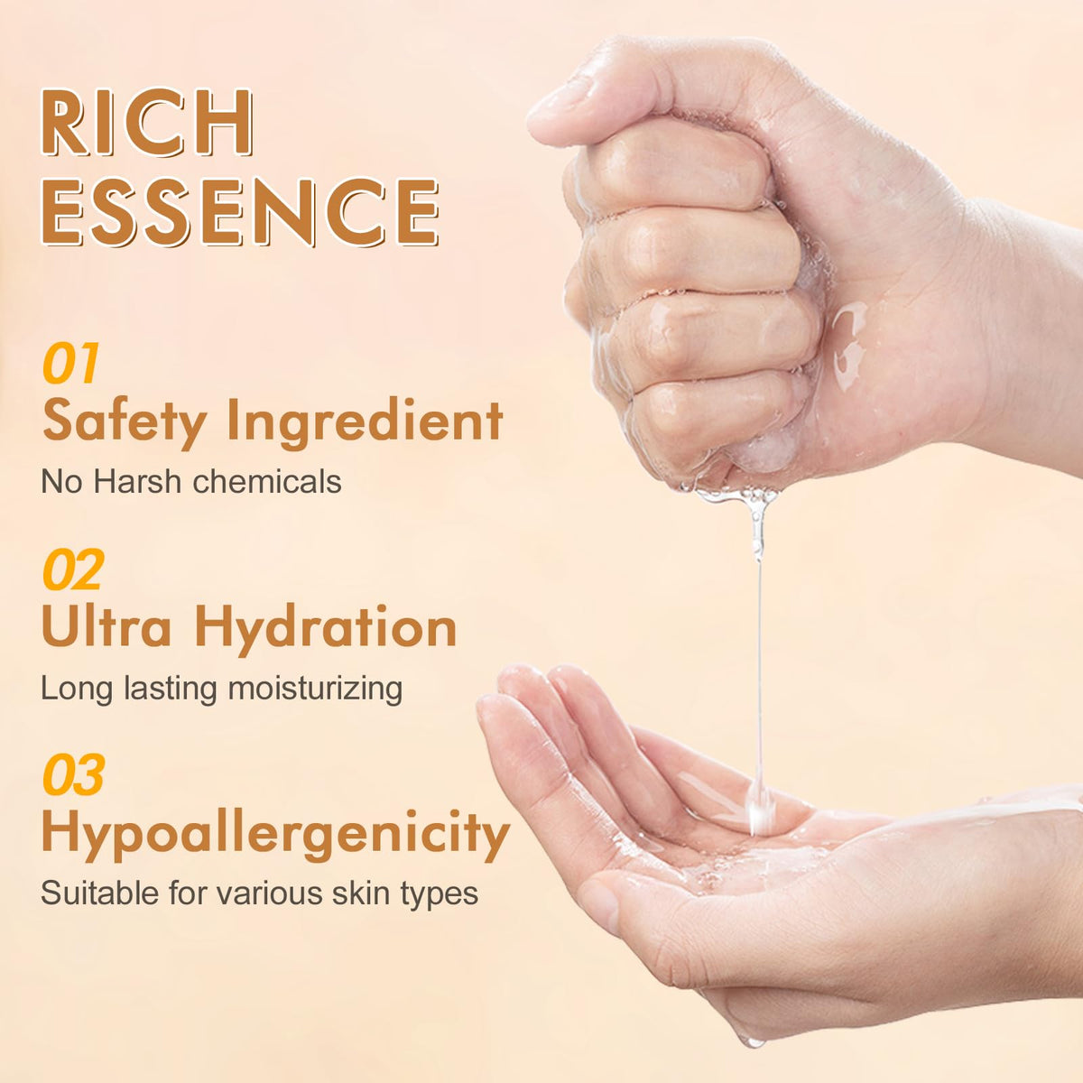 KONEUK size scale comparison beside a hand showing single-use packet convenience