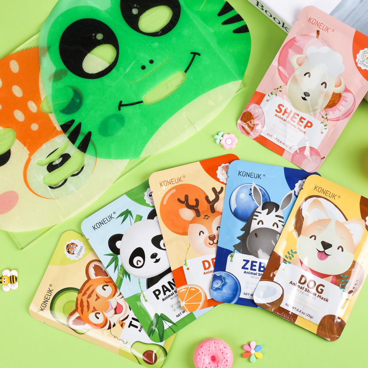 KONEUK spa party setup with masks, illustrating fun group activity