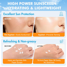 KONEUK sunscreen packet being applied to hand demonstrating quick on-the-go use
