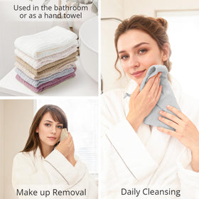 Konssy folded travel stack of washcloths illustrating compact portability