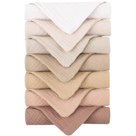 Konssy front view of seven-pack washcloths showing neat packaging and soft look