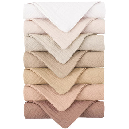 Konssy front view of seven-pack washcloths showing neat packaging and soft look