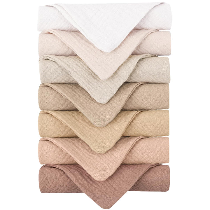 Konssy front view of seven-pack washcloths showing neat packaging and soft look
