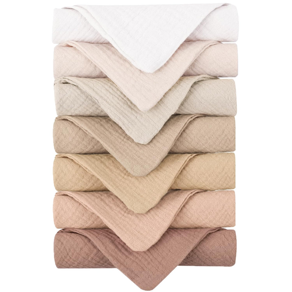 Konssy front view of seven-pack washcloths showing neat packaging and soft look