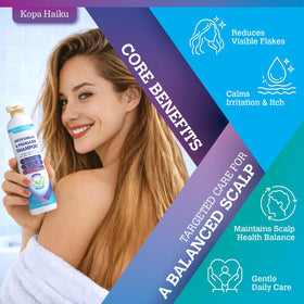 KOPA HAIKU foamy texture on hand displaying gentle lather and non-greasy rinse benefit