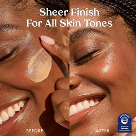 Kopari being applied on face demonstrating even coverage and luminous finish