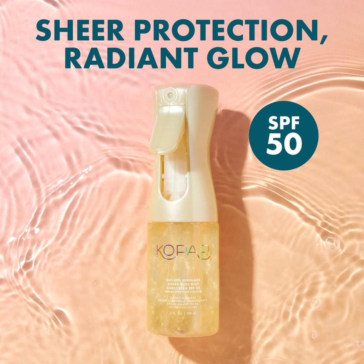 Kopari mist spray close-up delivering quick, even coverage benefit