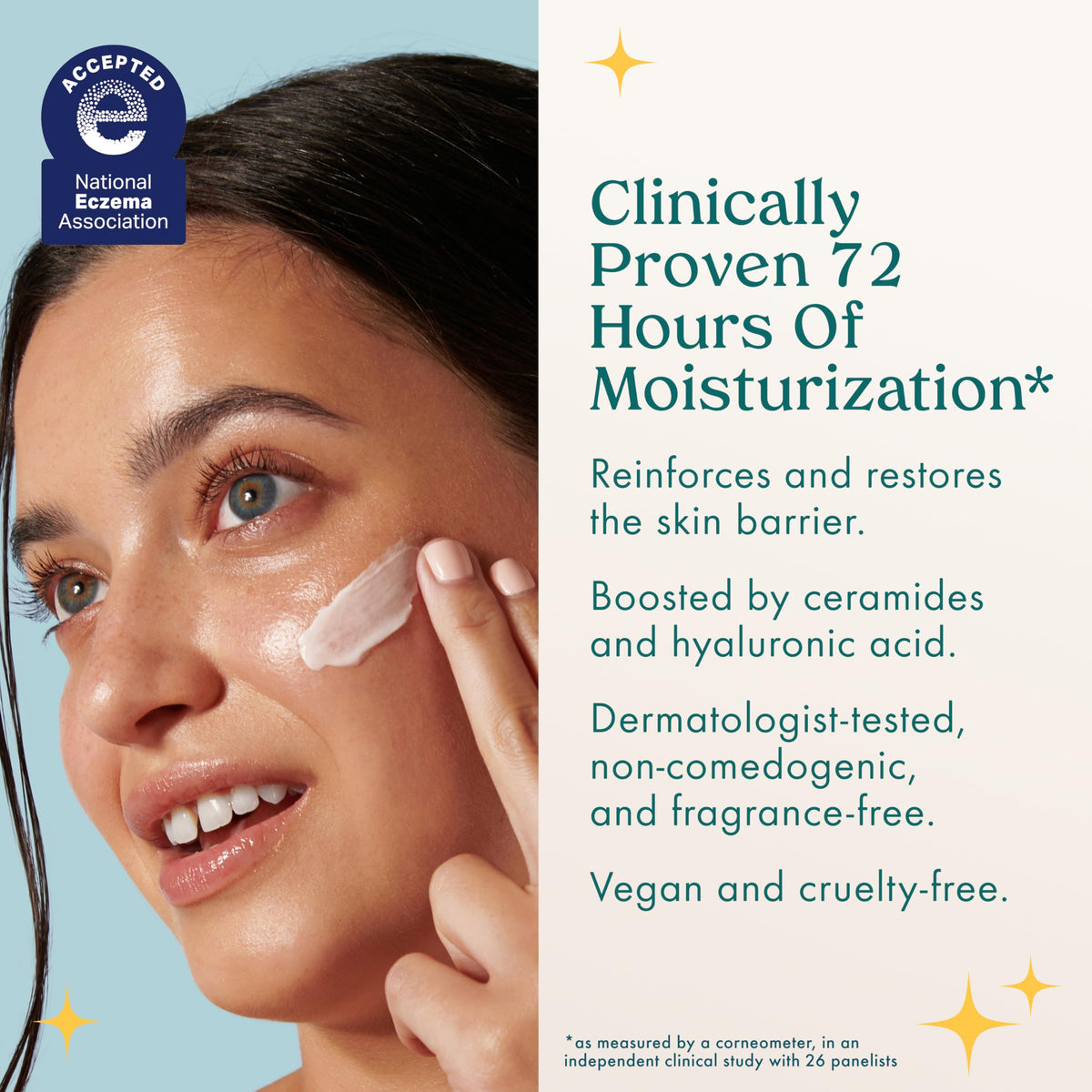 Kopari cream on hand with applicator demonstrating easy absorption