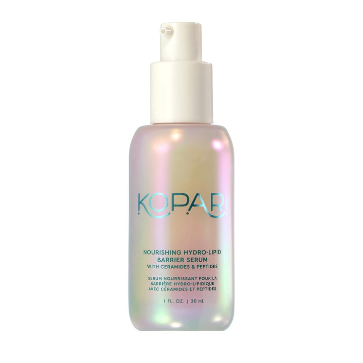 Kopari front packaging showing bottle and brand, highlights hydration benefits