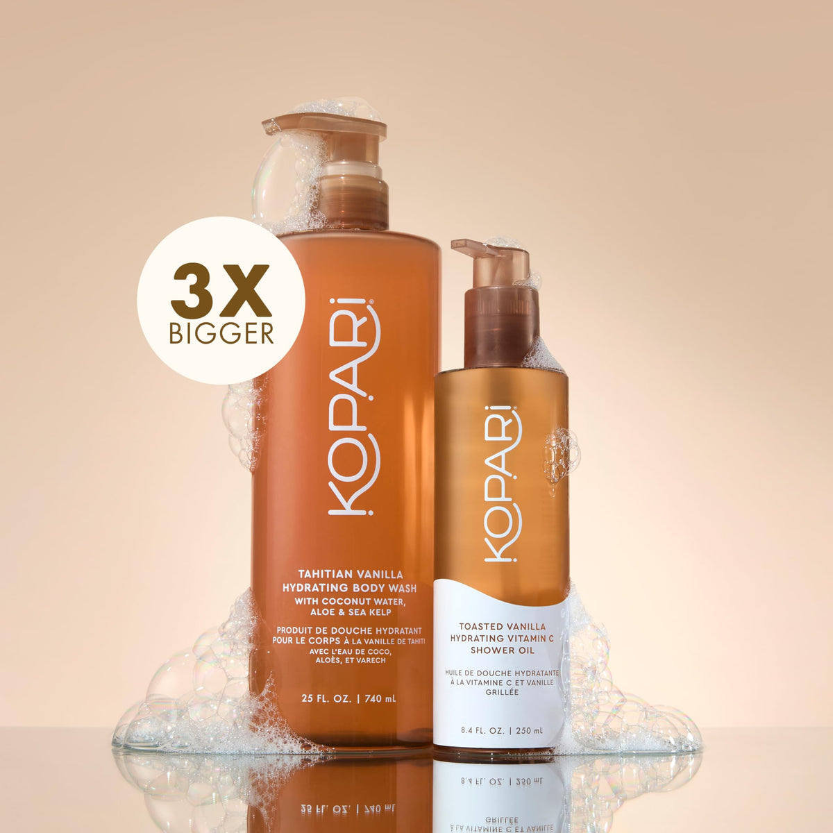 Kopari lather on arm in shower showing gentle cleansing and softening effect