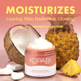 Kopari open jar close-up of creamy texture for deep hydration benefit