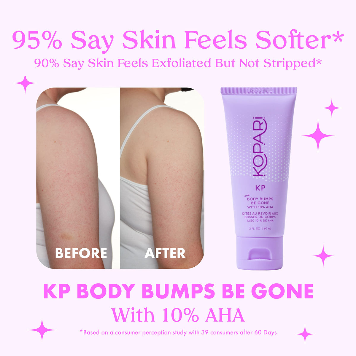 Kopari ingredients on shelf with label showing AHAs and moisturizing oil benefits