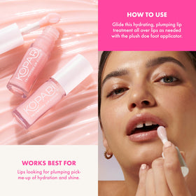 Kopari Lip Cloud on bathroom shelf styled for daily routine benefit