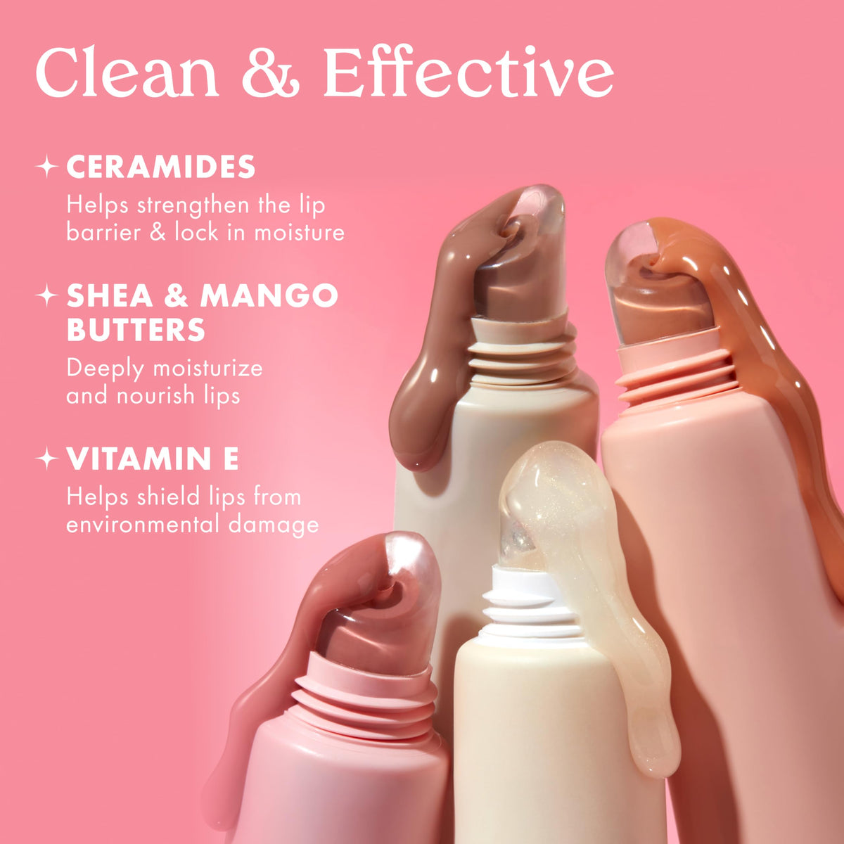 Kopari applied on lips showing sheer nude tint and protection