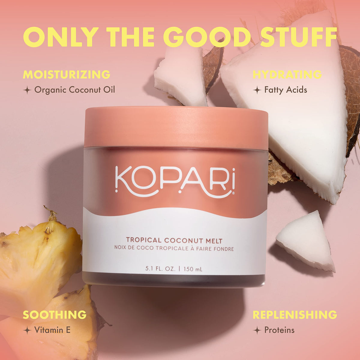 Kopari used to remove makeup gently for clean skin without irritation