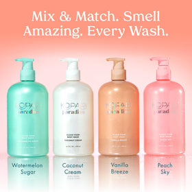 Kopari in shower scene delivering tropical scent and refreshing experience