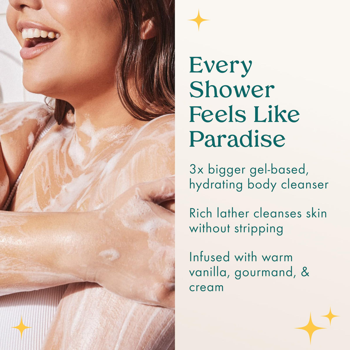 Kopari pump dispensing gel highlighting easy use and controlled application benefit