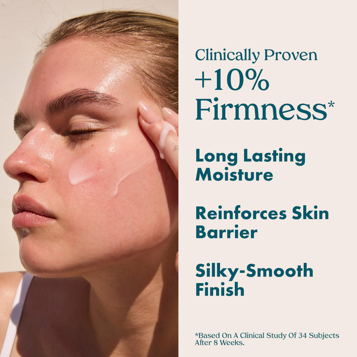 Kopari ingredient label close-up, emphasizes ceramides and hyaluronic acid