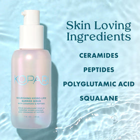 Kopari serum drop on hand, shows smooth feel and immediate moisturization