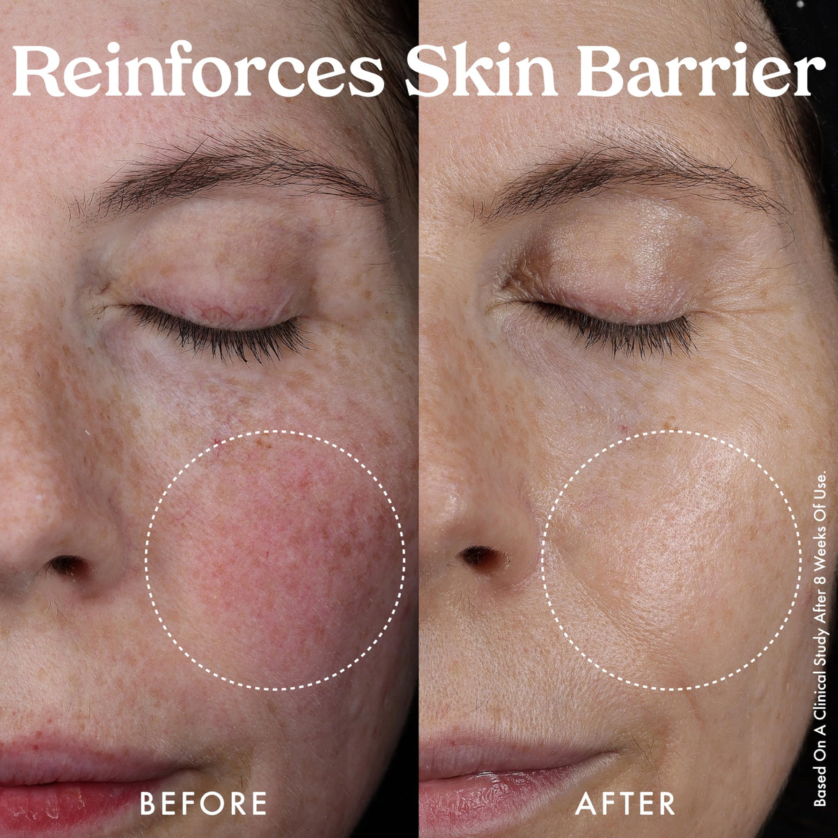 Kopari before and after swatch, reveals plumper, smoother skin texture