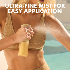 Kopari mist being sprayed into hand for easy application benefit