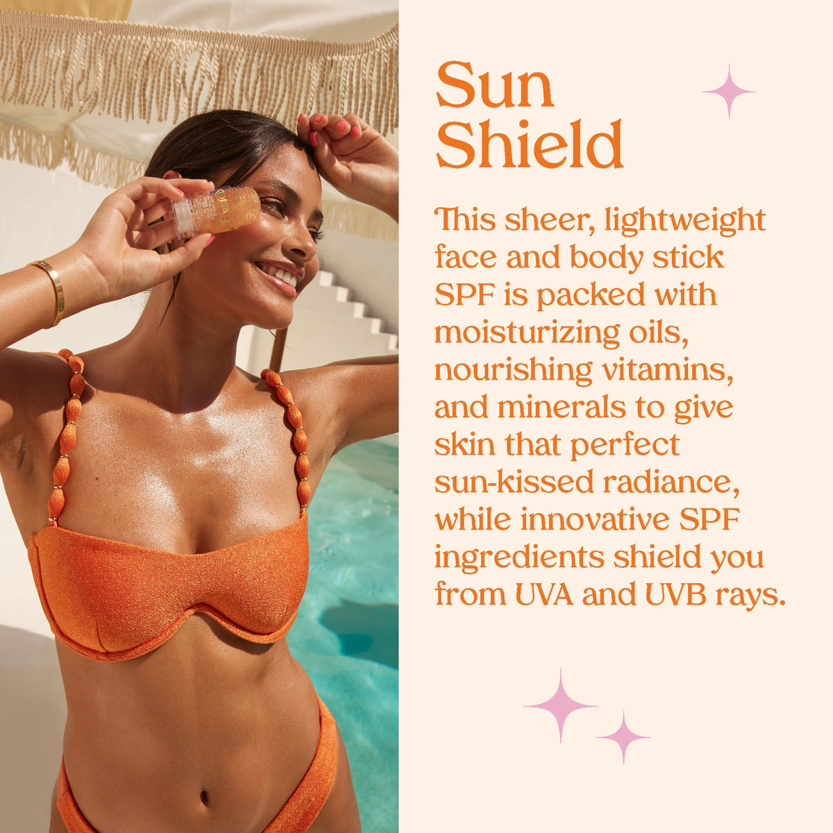 Kopari sun shield creamy texture close-up showing non-greasy finish benefit
