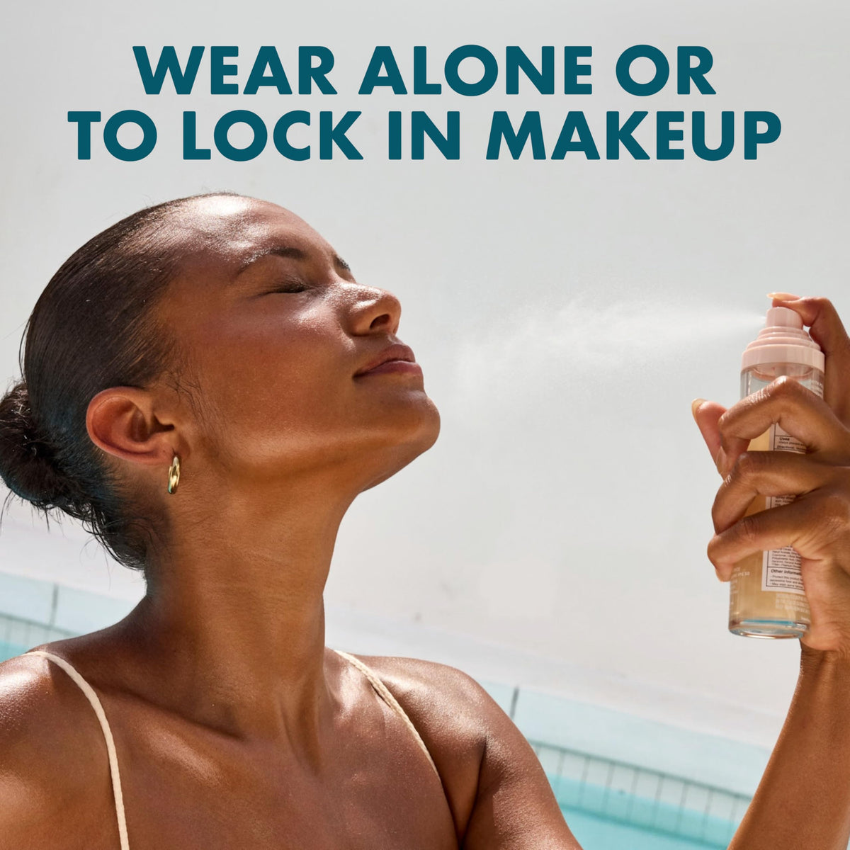 Kopari bottle staged on bathroom counter for daily skincare routine benefit