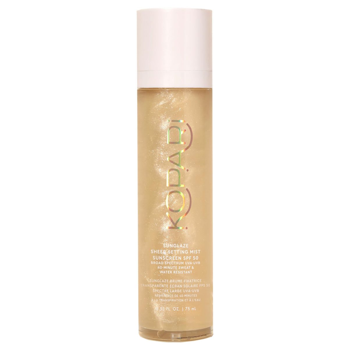 Kopari front packaging showing SPF 50 and weightless setting mist benefits