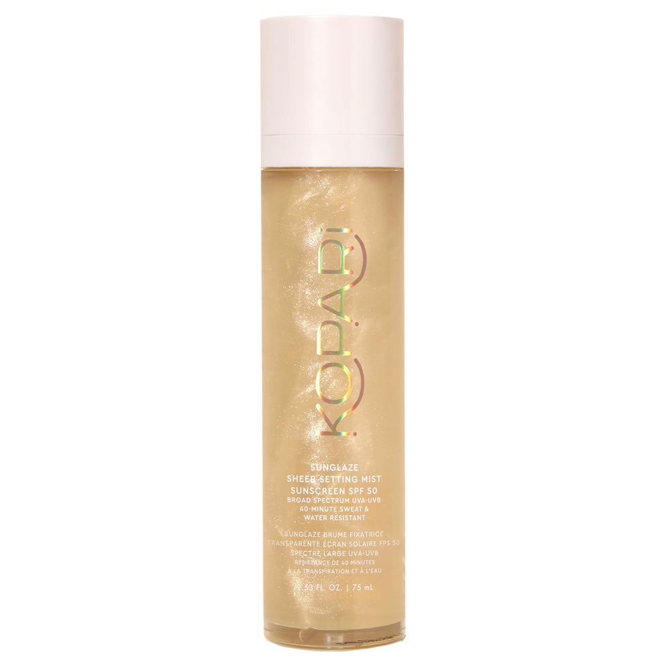 Kopari front packaging showing SPF 50 and weightless setting mist benefits